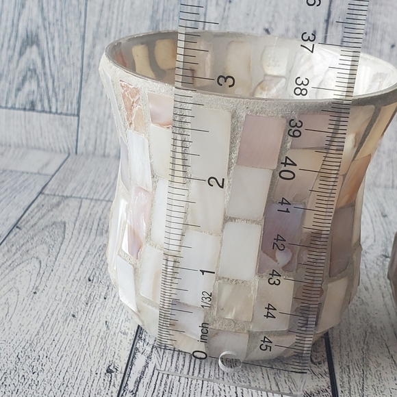 Set of 2 Yankee Candle Mosaic Glass Pearl Candle holders. - Picture 9 of 11